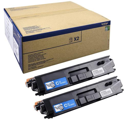 Brother TN900C - Confezione da 2 - ciano - originale - cartuccia toner - per Brother HL-L9200CDWT, HL-L9300CDWT, HL-L9300CDWTT, MFC-L9550CDW, MFC-L9550CDWT
